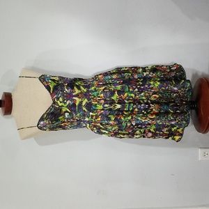BB DAKOTA MULTICOLORED VIVID Floral Polyester FLOWING  Dress Size 8